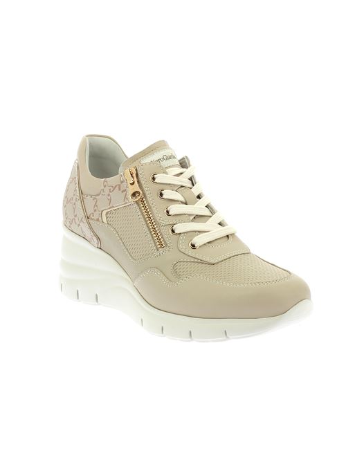 sneakers da donna in pelle beige NERO GIARDINI | E409880D702